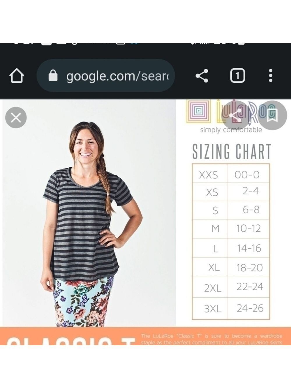 NWT Lularoe Classic T, grey with blue trim, size S - Picture 6 of 6